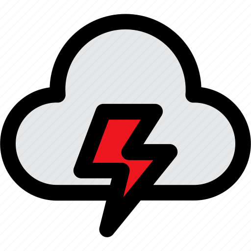 Overcast, thunder, cloud, weather icon - Download on Iconfinder
