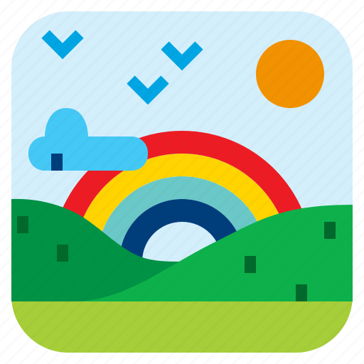 Landscape, mountain, nature, rainbow icon - Download on Iconfinder