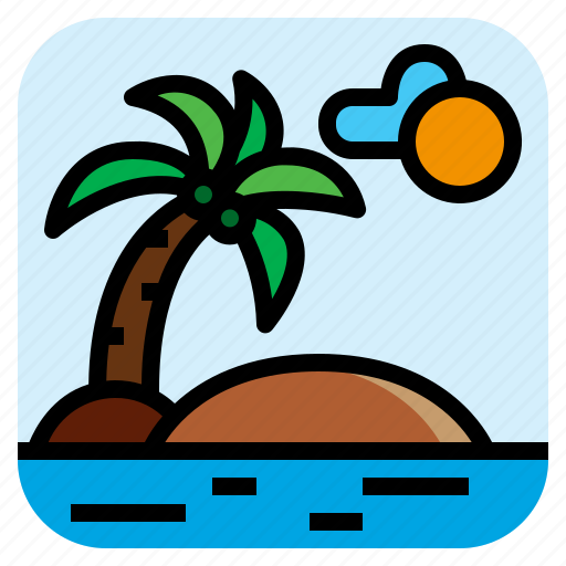 Coconut, island, landscape, sea icon - Download on Iconfinder