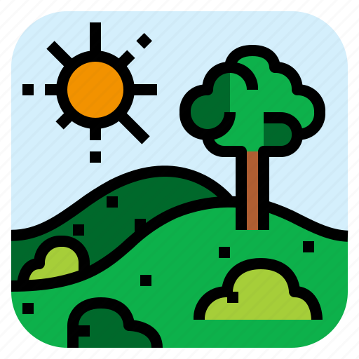 Bush, landscape, meadow, tree icon - Download on Iconfinder