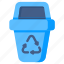 recycle bin, wastebin, dustbin, garbage can, trash bin 