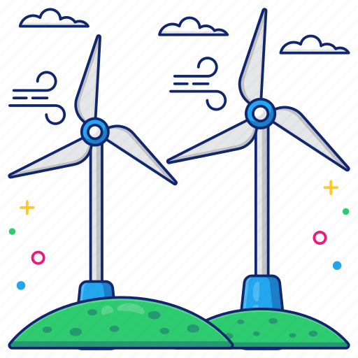 Windmill, wind turbines, wind generator, aerogenerator, wind energy icon - Download on Iconfinder