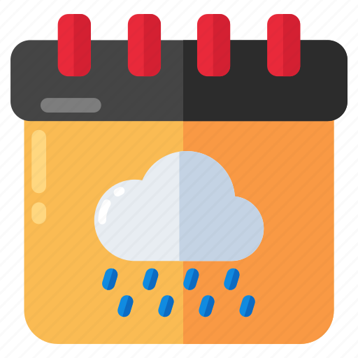 Calendar, rainy schedule, daybook, datebook, almanac icon - Download on Iconfinder