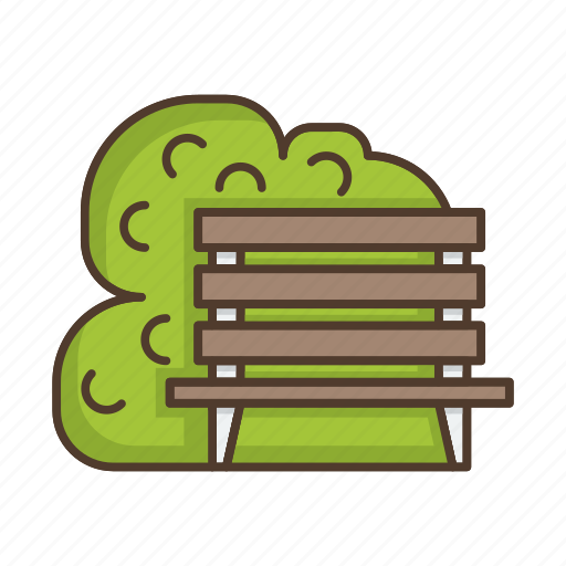 Bench, chair, furniture, nature, park, plant, tree icon - Download on Iconfinder