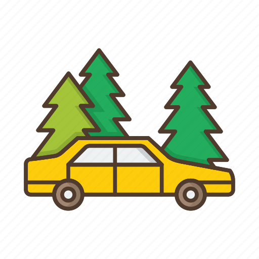 Car, forest, nature, plant, roadside icon - Download on Iconfinder