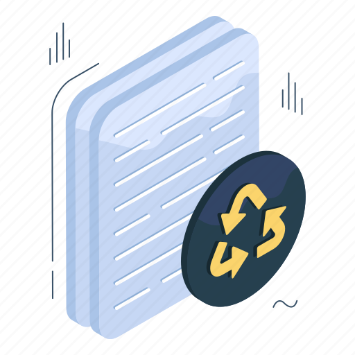 Paper recycling, paper reprocess, paper renewable, document reuse, document recycling icon - Download on Iconfinder