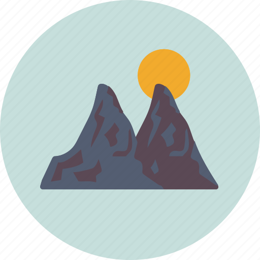 Landscape, mountains, nature, scenery, sun icon - Download on Iconfinder
