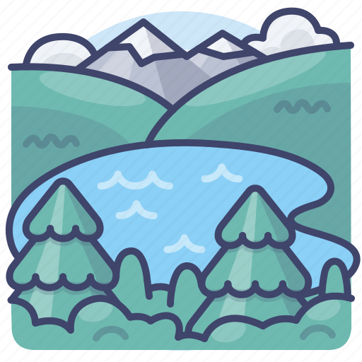 Lake, landscape, nature, pond icon - Download on Iconfinder