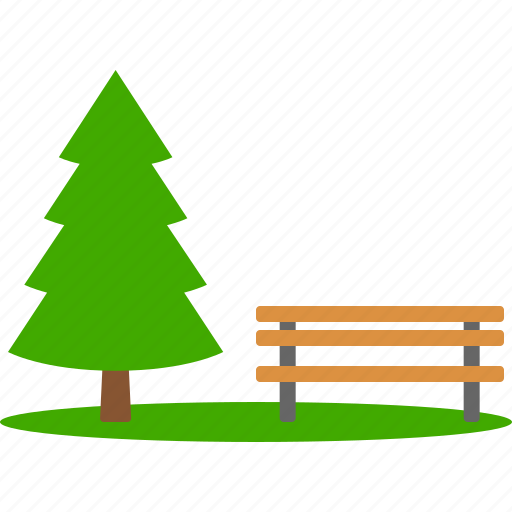 Bench, grass, outdoor, outdoors, park, recreation, tree icon - Download on Iconfinder