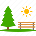 bench, outdoor, outdoors, park, recreation, sun, tree