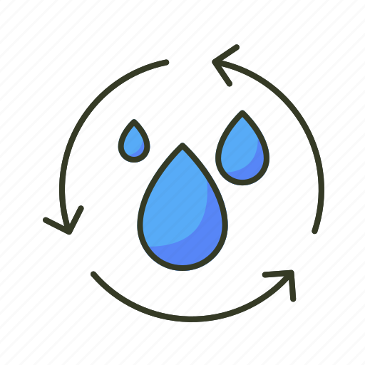 Water cycle, water, cycle, water drop, recycle, raindrop, ecology icon - Download on Iconfinder