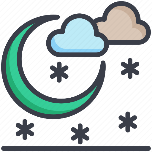 Clouds, moon, nature, nighttime, snowfall icon - Download on Iconfinder