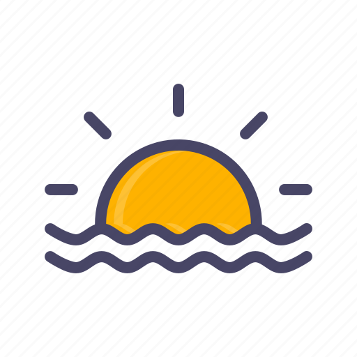 Beach, nautical, ocean, sea, sun, sunrise, sunset icon - Download on Iconfinder