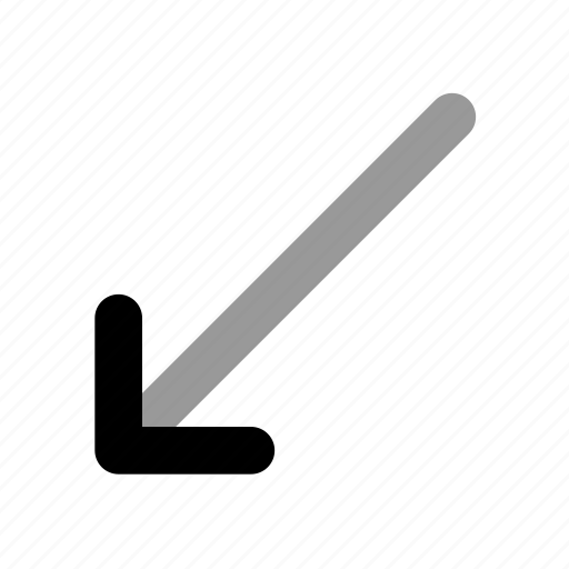 Arrow, narrow, bottom, left, diagonal, down, long icon - Download on Iconfinder
