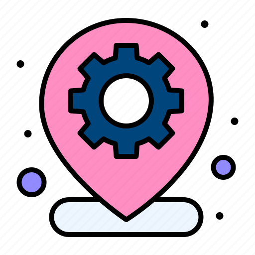 Location, map, pin, gear icon - Download on Iconfinder