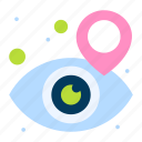 eye, location, map, pointer