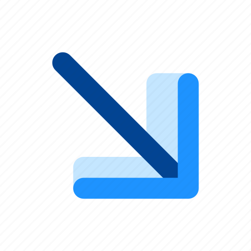 Arrow, bottom, right, diagonal, down icon - Download on Iconfinder