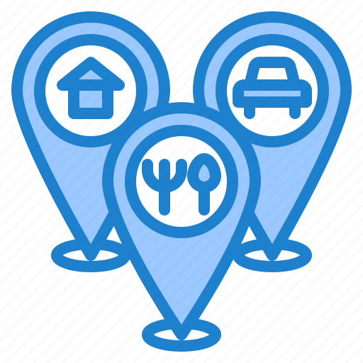 Location, navigator, car, home, food icon - Download on Iconfinder