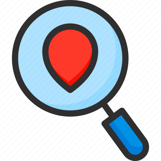 Location, loupe, magnifier, navigation, pin, pointer, search icon - Download on Iconfinder