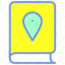 book, destination, location, navigation, pin