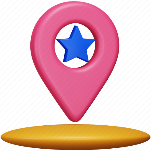 Favorite, navigation, direction, location, map, star, marker 3D illustration - Download on Iconfinder
