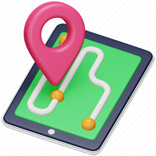 Gps, tracking, navigation, location, pin, map, direction 3D illustration - Download on Iconfinder
