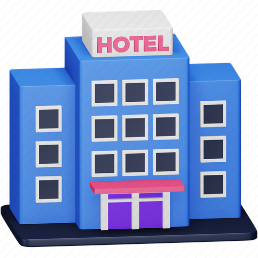 Hotel, navigation, building, vacation, holidays, trip, resort 3D illustration - Download on Iconfinder