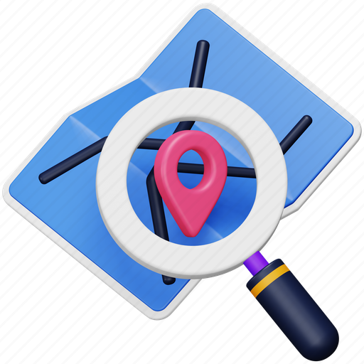 Map, search, navigation, location, find, direction, explore 3D illustration - Download on Iconfinder