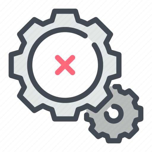 Cogwheel, denied, gear, negative, options, rejection, result icon - Download on Iconfinder