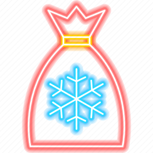 Christmas, santa, bag, neon, sign, xmas, gift icon - Download on Iconfinder