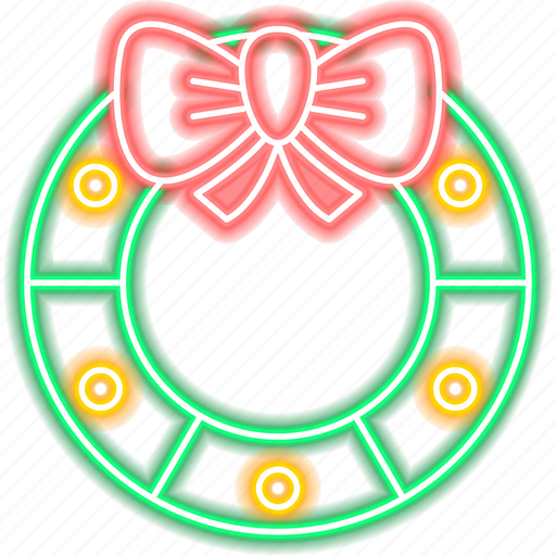 Christmas, wreath, neon, sign, xmas, decoration icon - Download on Iconfinder