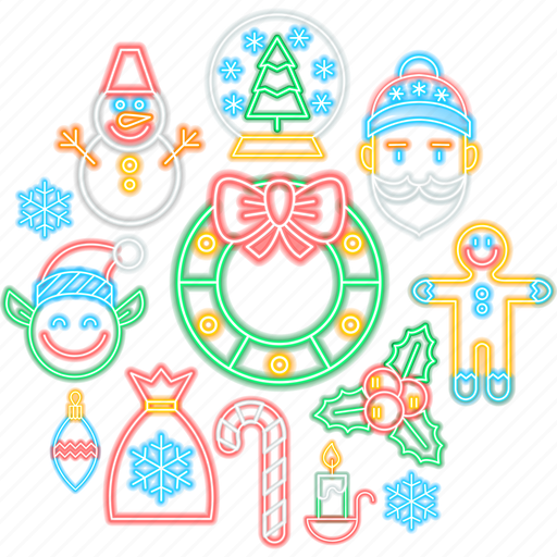 Merry, christmas, neon, concept, new year, holiday, winter icon - Download on Iconfinder