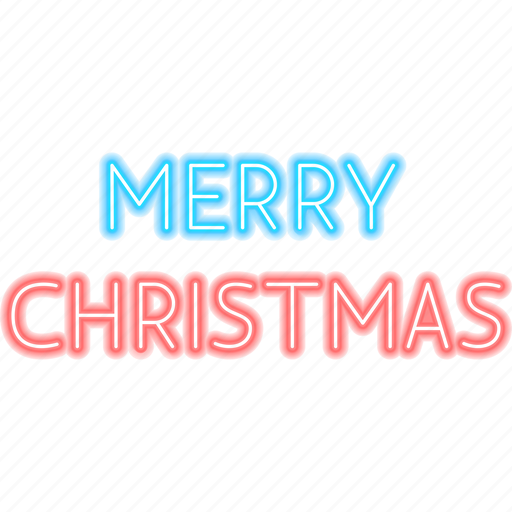 Merry, christmas, neon, sign, xmas, holiday, text icon - Download on Iconfinder