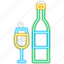 champagne, bottle, glass, neon, sign, drink, alcohol 