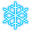 snowflake, neon, sign, snow, cold, winter 