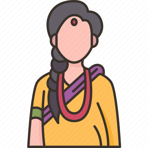 Nepali, woman, traditional, costume, asian icon - Download on Iconfinder