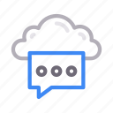 bubble, cloud, message, server, text