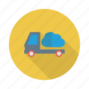 cloud, delivery, server, transport, truck, van, vehicle