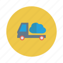 cloud, delivery, server, transport, truck, van, vehicle