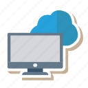 cloud, monitor, online, pc, server, store, website