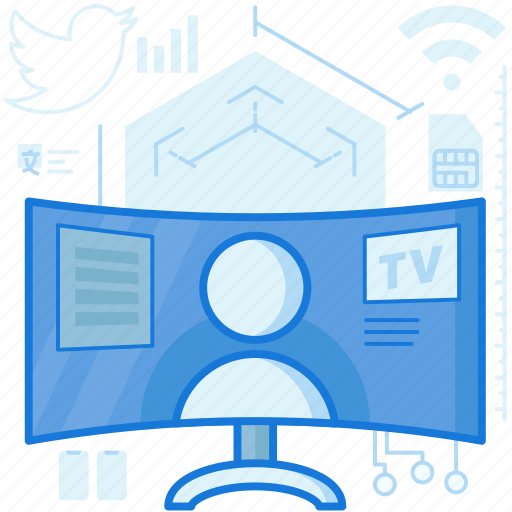 Broadcast, monitor, network, news, screen, television, tv icon - Download on Iconfinder