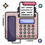 fax machine, telefax, facsimile, telecopy, office machine 
