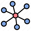 atom, circle, diagram, network, pattern, star