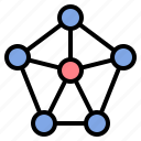 atom, circle, diagram, network, pattern, star