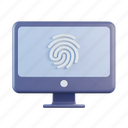 computer, fingerprint, biometric, security, monitor, identification 