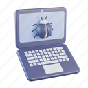 laptop, bug, virus, security, malware, computer 