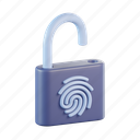 padlock, fingerprint, biometric, identification, secure, safety 