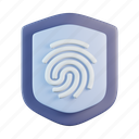 shield, fingerprint, biometric, security, protect, secure 