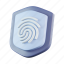 shield, fingerprint, biometric, security, secure, protect 