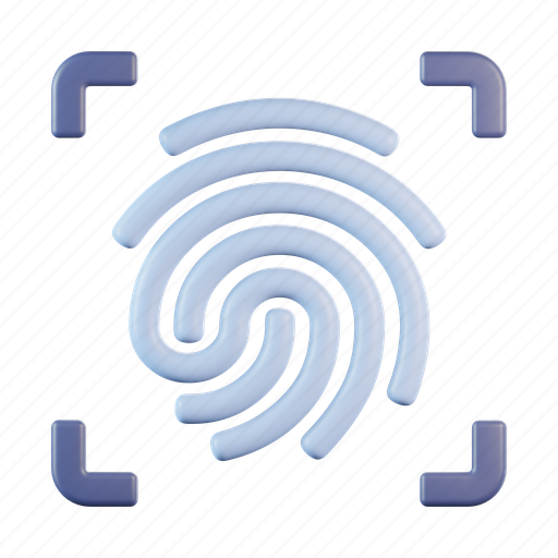 Fingerprint, security, biometric, identification, touch, protection 3D illustration - Download on Iconfinder